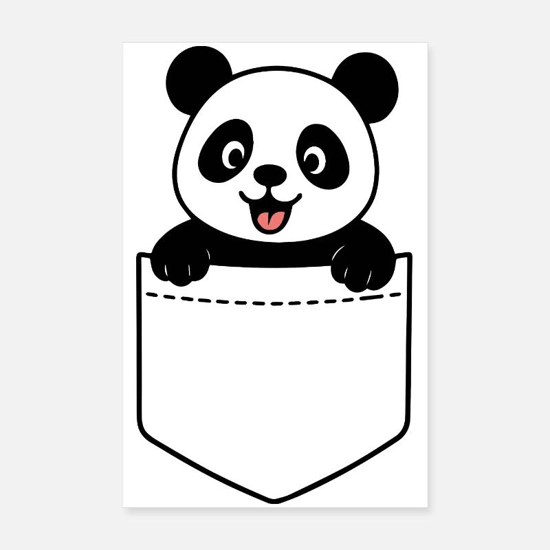 Panda heureux Poster 20 x 30 cm
