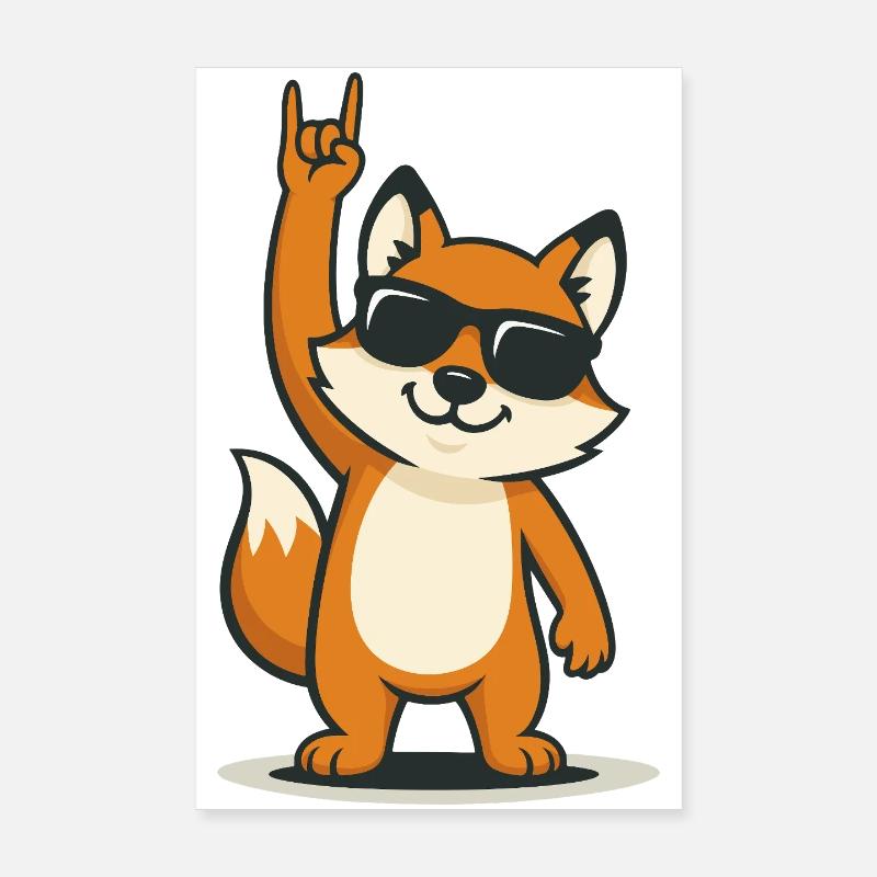 Renard à bascule Poster 20 x 30 cm