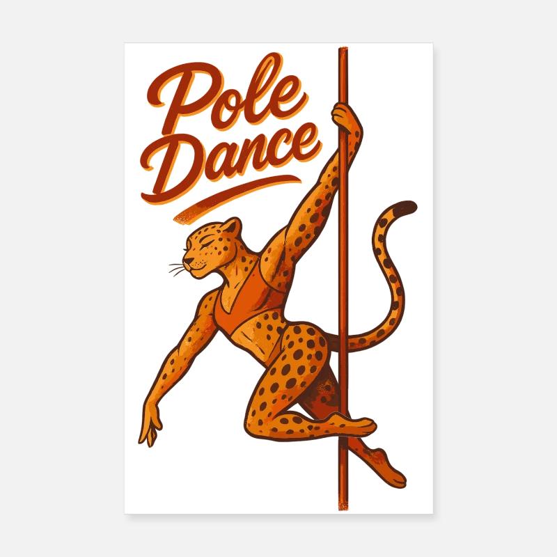Pole dance Léopard Pole Dancer Cadeau Poster 20 x 30 cm