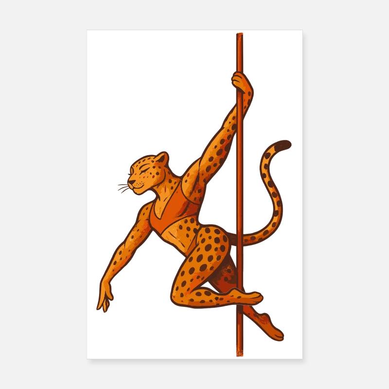 Pole Dance Leopardin Poledancerin Geschenk Poster 20x30 cm