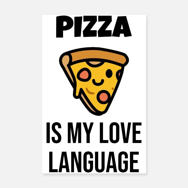 Tranche de pizza Caractère Poster 20 x 30 cm