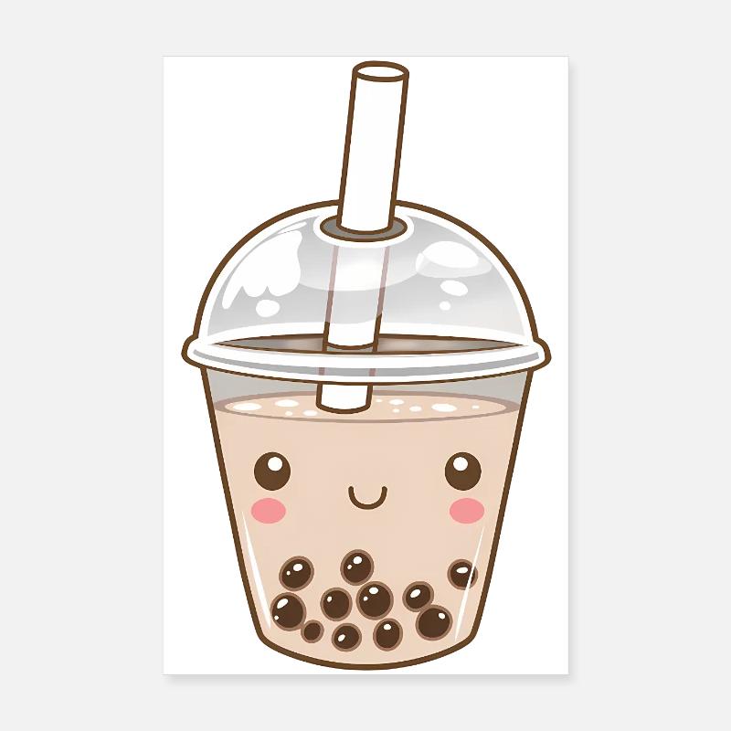 Kawaii Bubble Tea Poster 8" x 12" (20x30 cm)