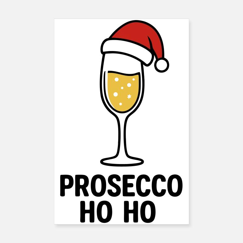 Prosecco Ho Ho – Pull de Noël au prosecco Poster 20 x 30 cm