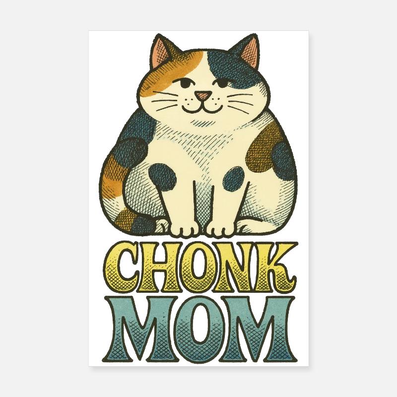 Chonk Mama Katze Katze Poster 20x30 cm