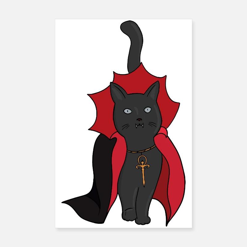 Black Cat Vampire Poster 8" x 12" (20x30 cm)