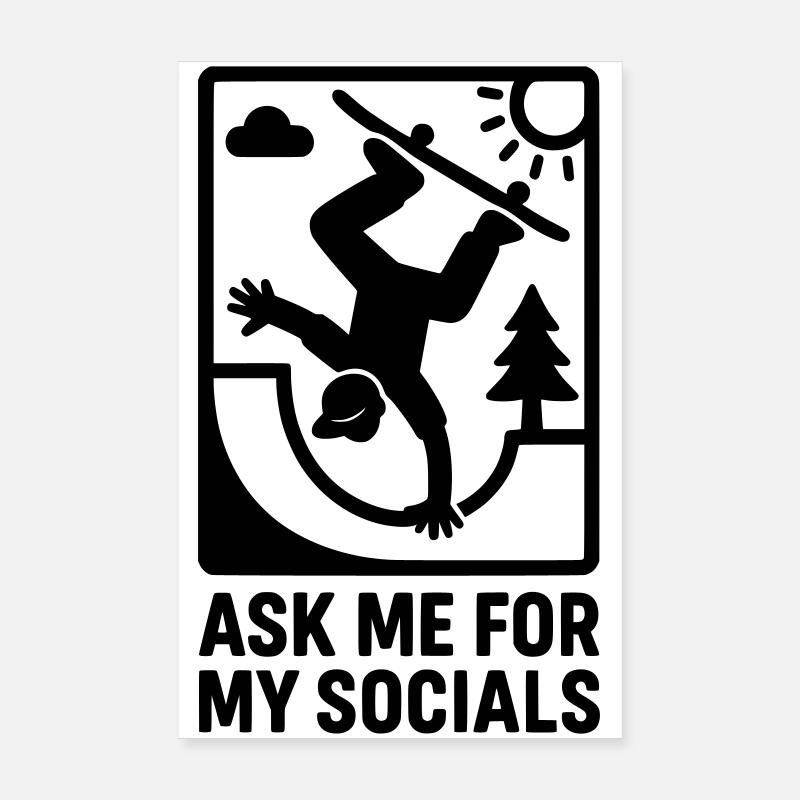 Skateboard Socials Poster 8" x 12" (20x30 cm)