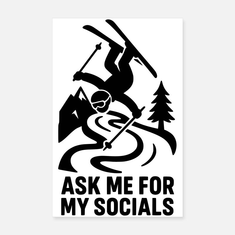 Socials Skiing Poster 8" x 12" (20x30 cm)