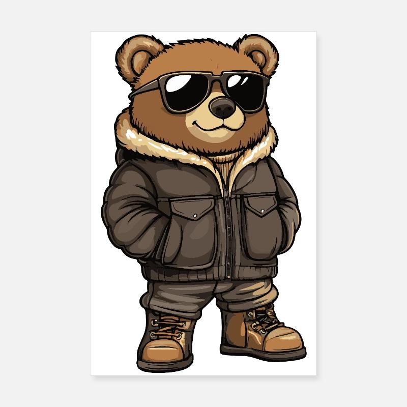 Ours Cool Hiver Poster 20 x 30 cm