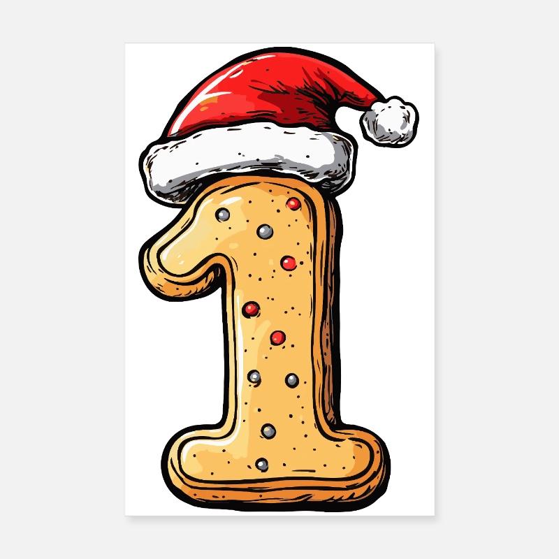 1 Numéro Biscuit Noël Poster 20 x 30 cm