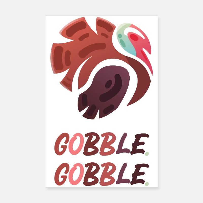 Gobble Gobble – Funny Turkey Design Poster 20x30 cm