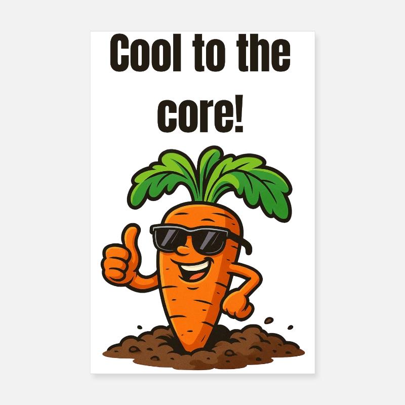 Kerncool Carrot with Sunglasses Poster 8" x 12" (20x30 cm)