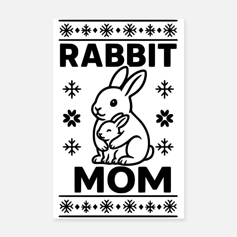 rabbit mom kaninchen mama - Poster 20x30 cm - Weiß