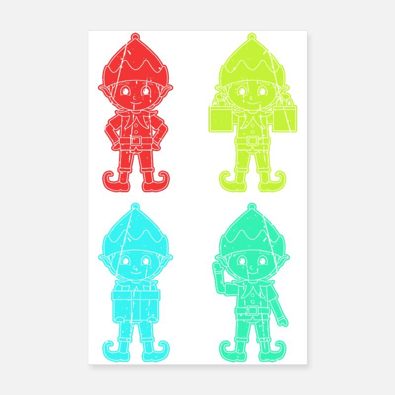 Noël Elfe de Noël Noël Poster 20 x 30 cm