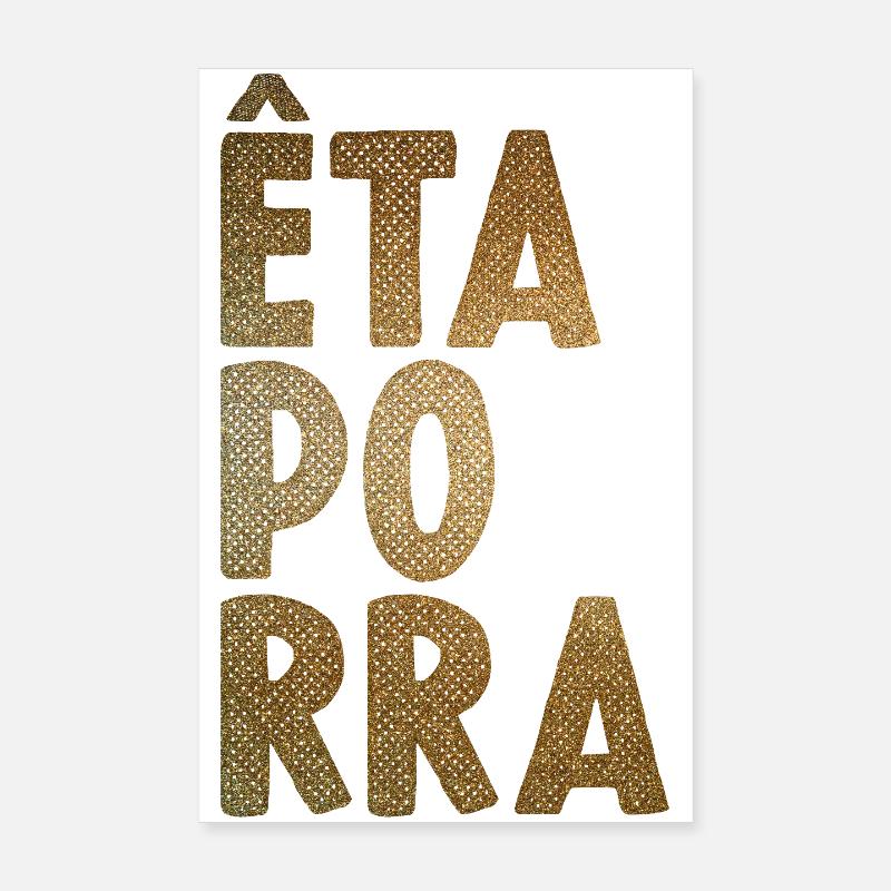 Typographie verticale Gold Glitter Poster 20 x 30 cm