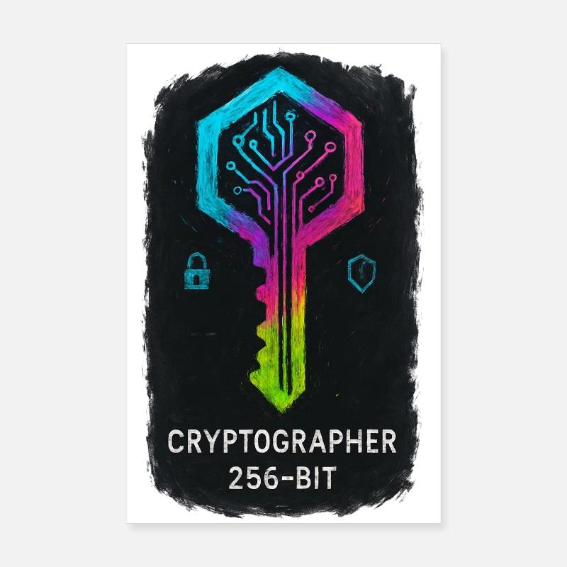 256-Bit-Cybersicherheitskryptograph Poster 20x30 cm