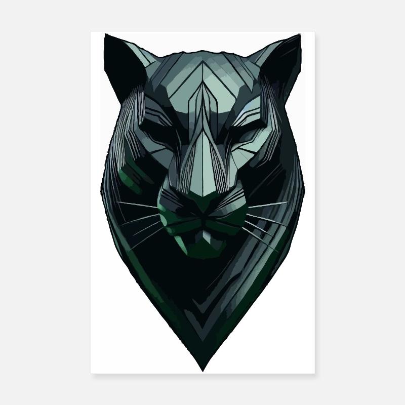 Panthère noire abstraite Poster 20 x 30 cm