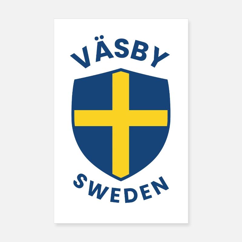 Väsby Sweden Shield Emblem Poster 8" x 12" (20x30 cm)