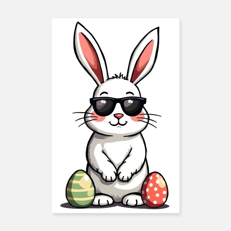 Lapin de Pâques cool Poster 20 x 30 cm