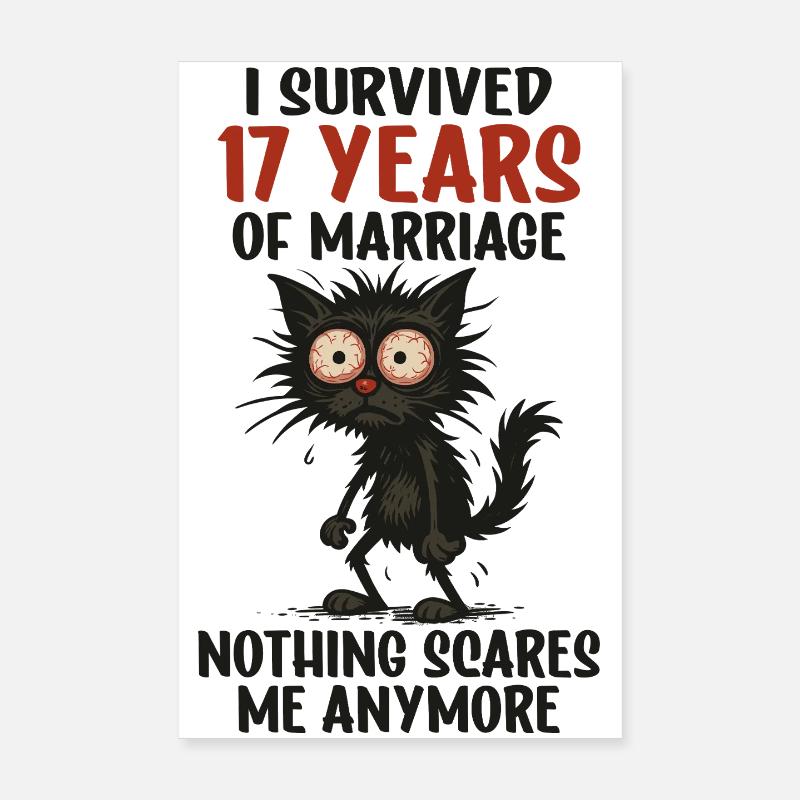 17 Hochzeitstag Geschenk Mann Frau Ehemann Ehefrau Poster 20x30 cm