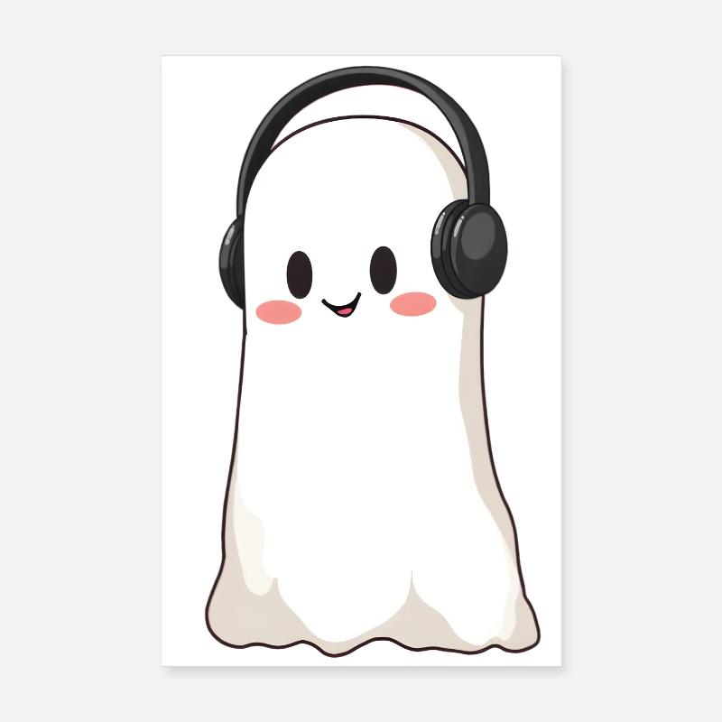 Ghost avec un casque Poster 20 x 30 cm