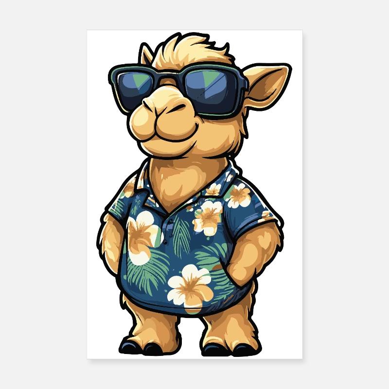 Kamel Comic Urlaub Poster 20x30 cm