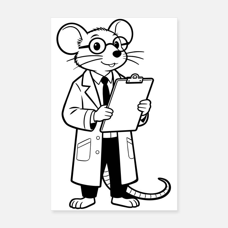 Souris scientifique Poster 20 x 30 cm
