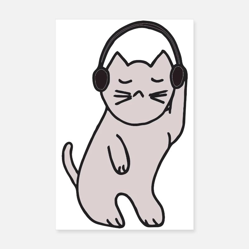 Reine disco chatte Poster 20 x 30 cm