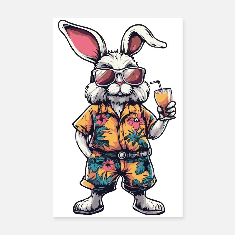 Bunny Comic Summer Poster 8" x 12" (20x30 cm)
