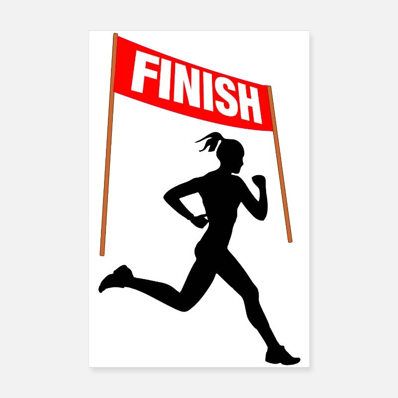 Arrivée coureuse – Victoire marathon Poster 20 x 30 cm