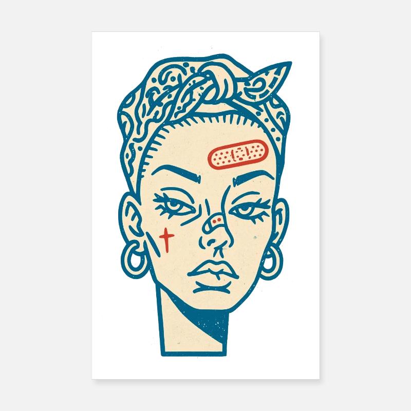 Visage féminin #7 Poster 20 x 30 cm