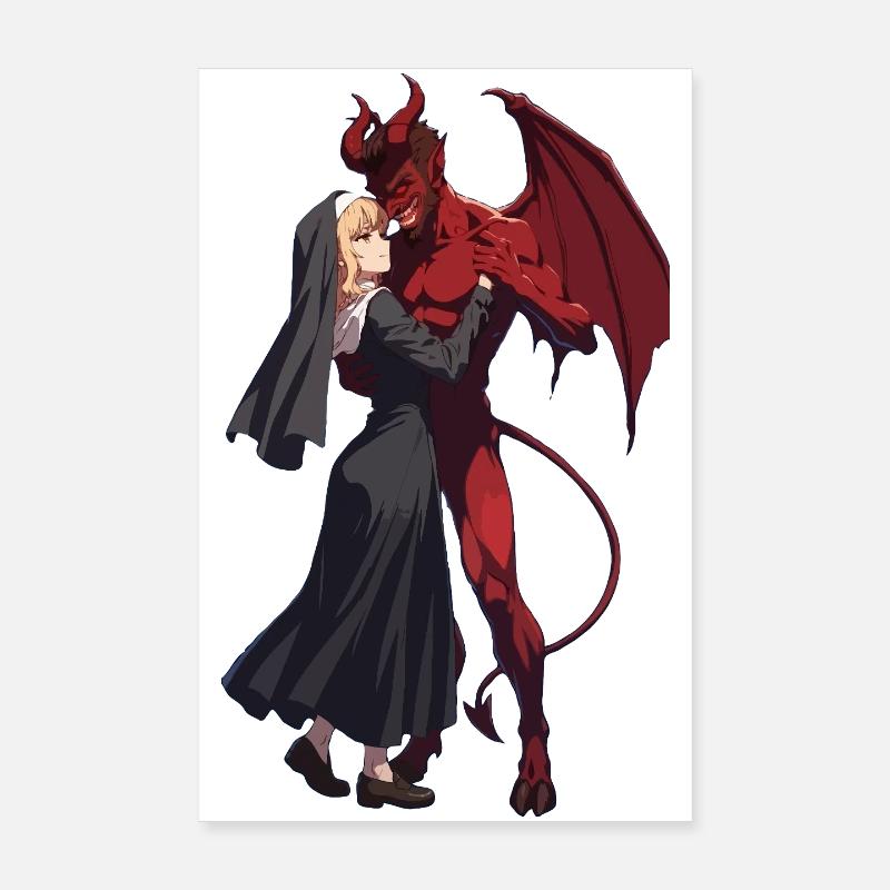 Devil and nun: Gothic romance Poster 8" x 12" (20x30 cm)