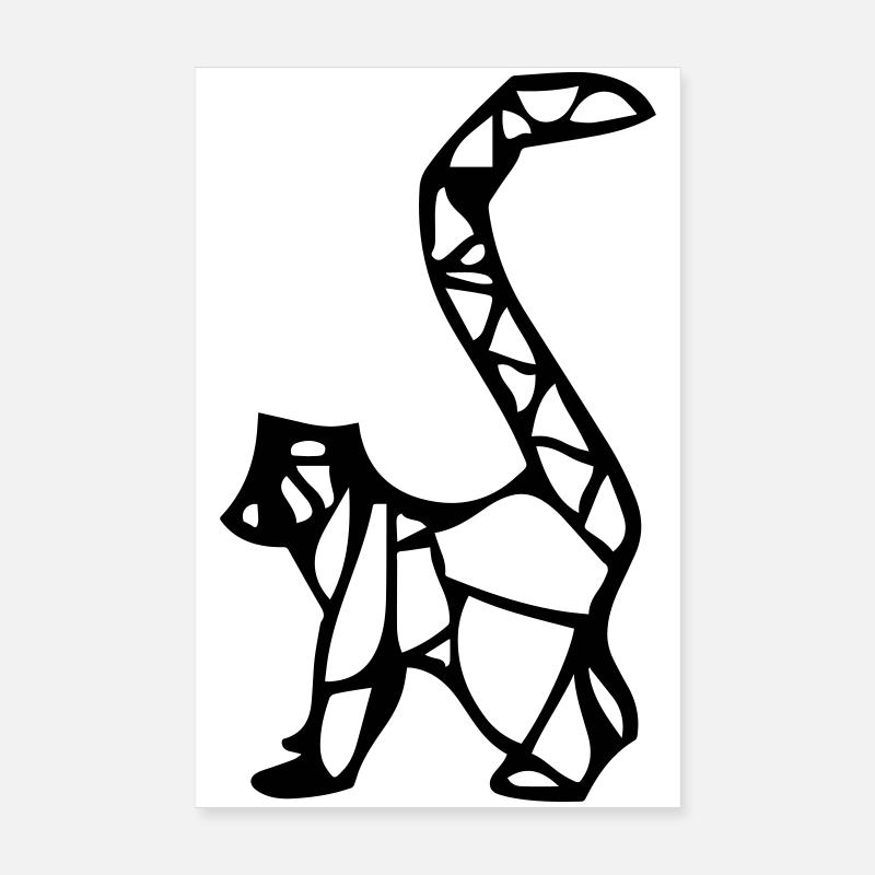 Origami Lemur Äffchen Poster 20x30 cm