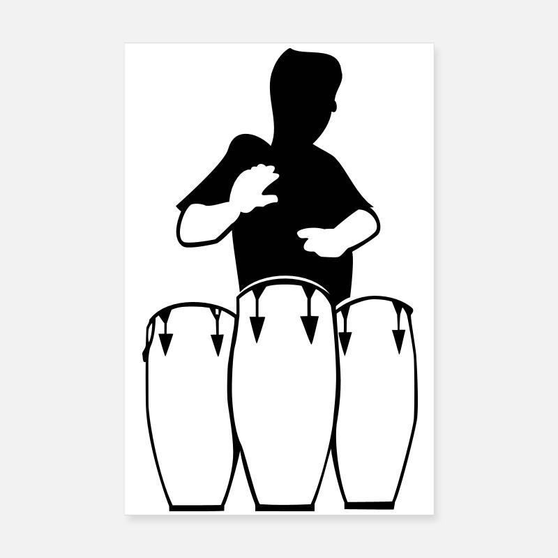 trommler, conga spieler - Poster 20x30 cm - Weiß