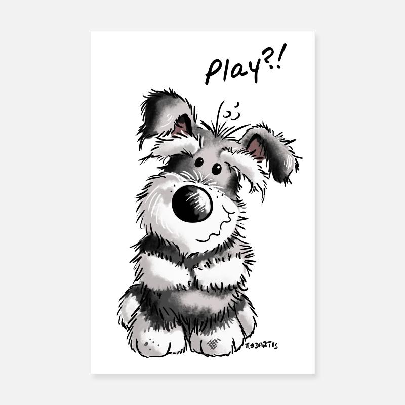 Play Schnauzer Poster 20x30 cm