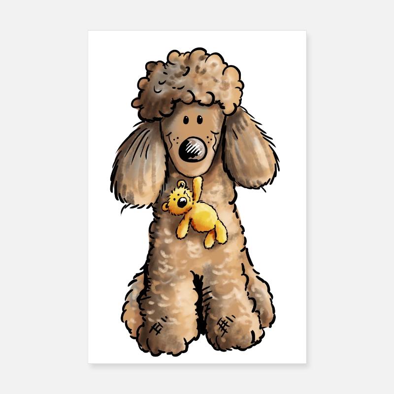Pudel mit Teddy Poster 20x30 cm