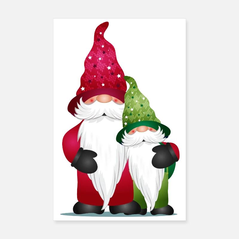 petits amis de lutins mignons pour Noël Poster 20 x 30 cm