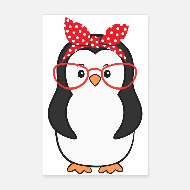 Pingouins - Poster 20 x 30 cm - blanc