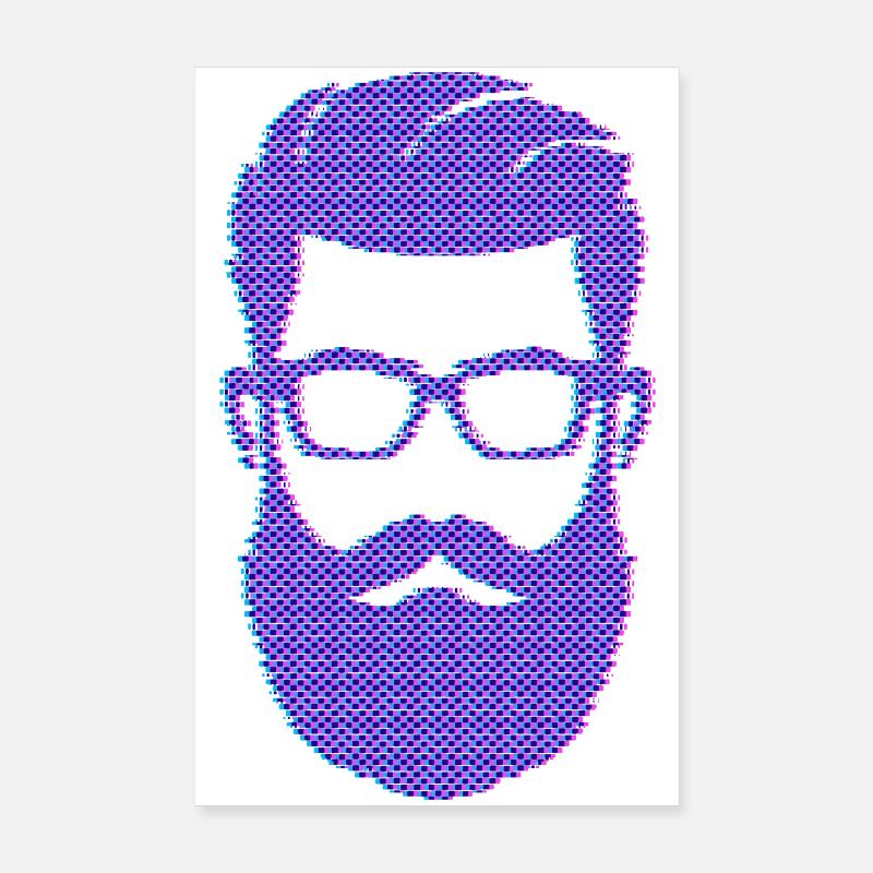 Bartträger Männlichkeit Schnurrbart Bart Poster 20x30 cm