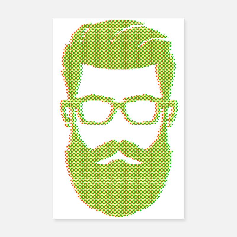 Masculinité barbue Coiffure barbue Cheveux Poster 20 x 30 cm