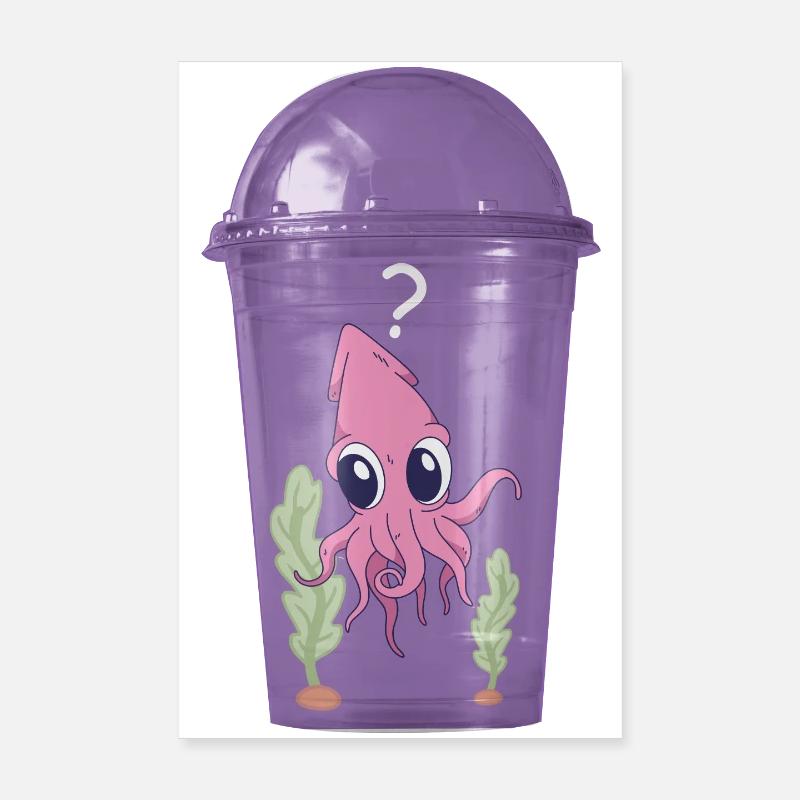 Squid in the cup Poster 8" x 12" (20x30 cm)