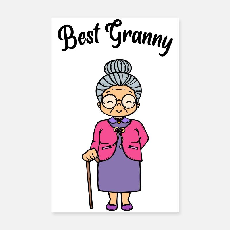 Beste Omi Spruch Sehschwäche Großmutter Brille Oma Poster 20x30 cm