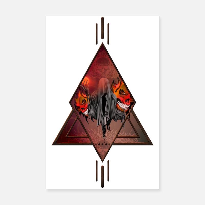 Impressive skeleton with skulls. Poster 8" x 12" (20x30 cm)
