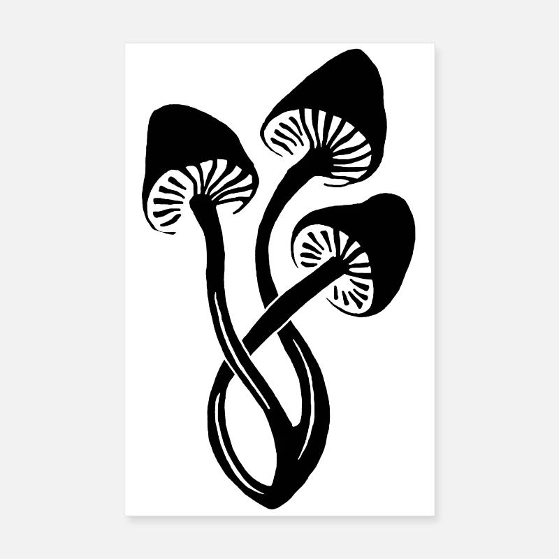 Trio de champignons noirs Poster 20 x 30 cm