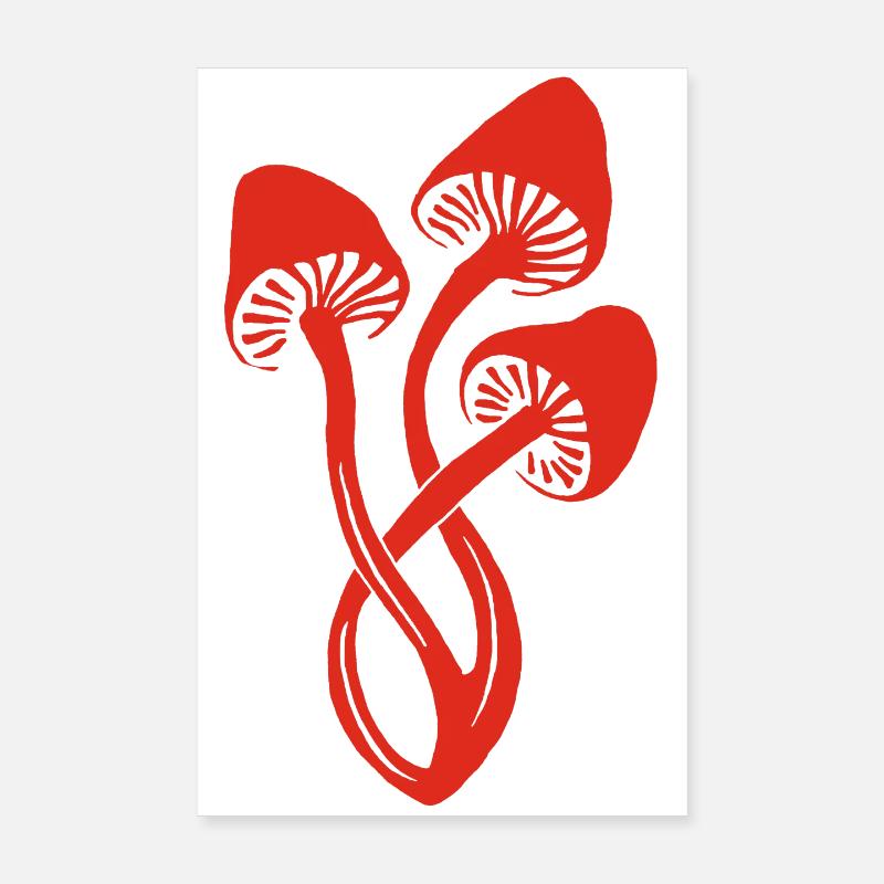 Trio de champignons rouges Poster 20 x 30 cm
