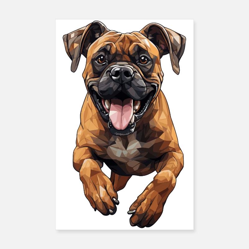 Boxer dans la conception de polygones de saut Poster 20 x 30 cm