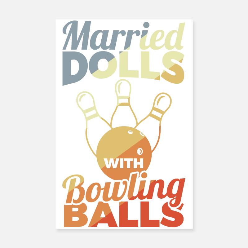 Bowling Mädchen Poster 20x30 cm