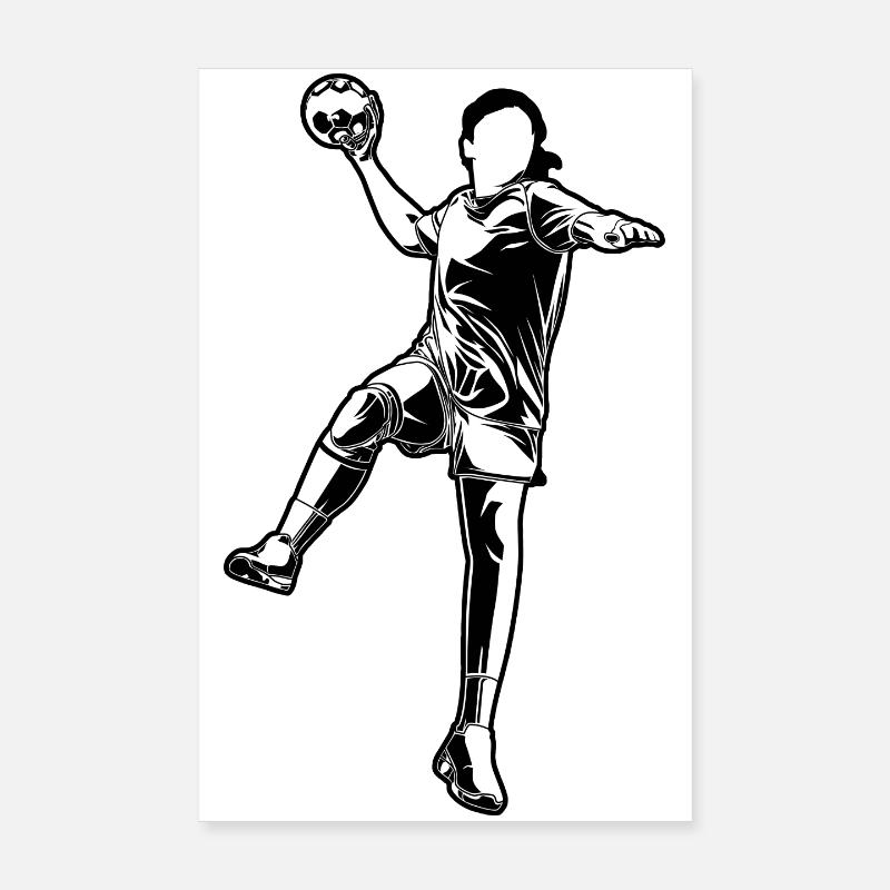Filles de handball Poster 20 x 30 cm