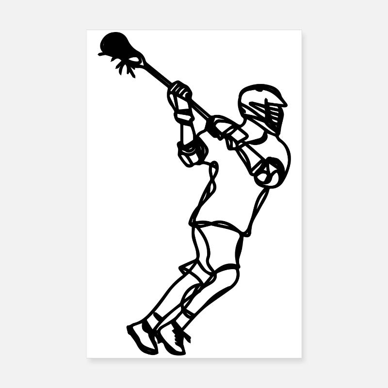 Lacrosse Player Sketch Poster 8" x 12" (20x30 cm)