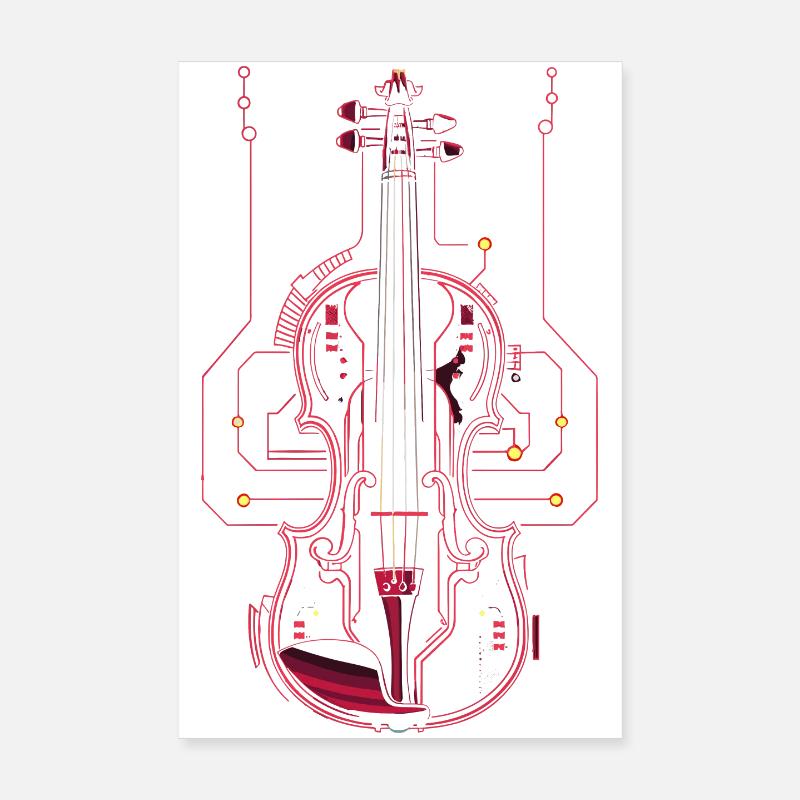 Dessin de violon Poster 20 x 30 cm