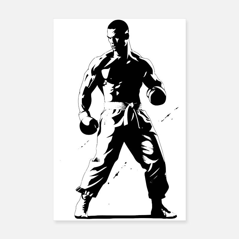 Kickboxer - Poster 20x30 cm - Weiß
